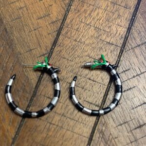 NWOT Beetle Sandworm Juice Hoop Earrings Coral Snake Earrings